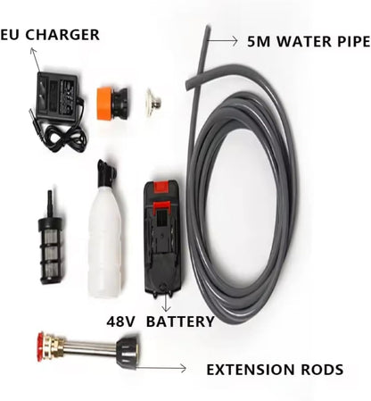 Idropulitrice portatile con 2 batterie Idropulitrice ad alta pressione a batteria per il lavaggio di auto Pulizia di pavimenti 42v 8000Mah