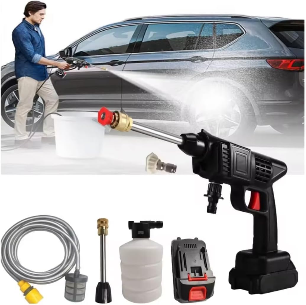 Idropulitrice portatile con 2 batterie Idropulitrice ad alta pressione a batteria per il lavaggio di auto Pulizia di pavimenti 42v 8000Mah