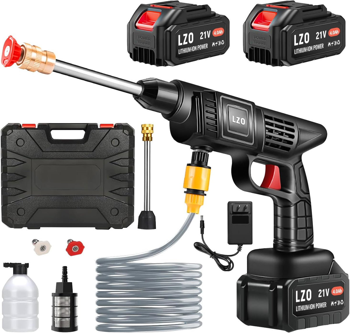 Idropulitrice a Batteria 21V - Portatile e Potente con 2 Batterie Incluse