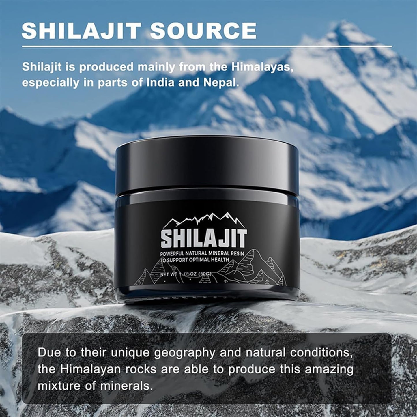 Resina de Shilajit del Himalaya 50g – Máxima Pureza y Potencia 600mg
