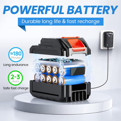Idropulitrice a Batteria 21V - Portatile e Potente con 2 Batterie Incluse